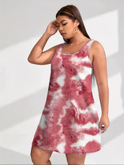 Tie Dye Sleeveless Tank Dress