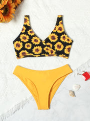 Sunflower Girl's Bikini Set Tank Top & Briefs Swimsuit for Beach Vacation
