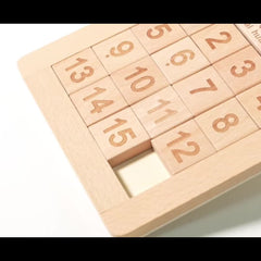 Kids Wooden Number Slider Puzzle Math Game for Cognitive Skills Development