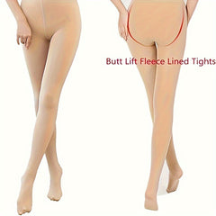 Winter Plush Lined Tights For Women - High Waisted Leggings