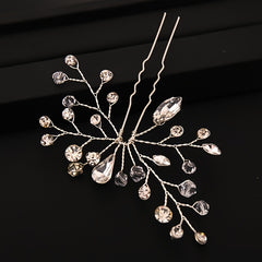 Crystal Bride Wedding Hair Pins Rhinestone Flower Hair Piece