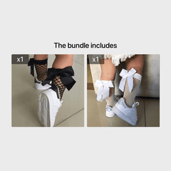 Girls Bowknot Fish Net Socks for Kids