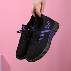 Women's Mesh Sneakers Lace Up Running Shoes Casual Footwear