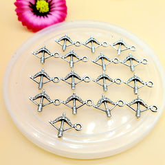 10pcs Silver Archery Earrings Pendants Vintage Arrow Charms for DIY Jewelry