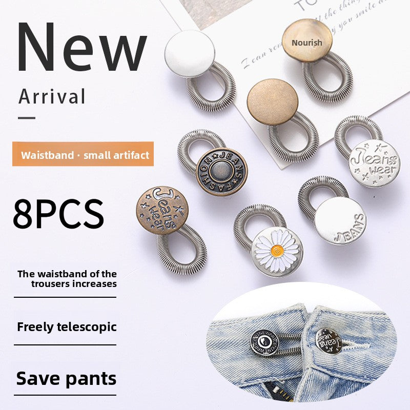 8pcs Adjustable Waistband Extenders No Sew Button Closure for Jeans & Pants