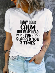 Letter Graphic Short Sleeve Round Neck Sports T-Shirt Women's Activewear