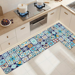 Floral Print Kitchen Mat Anti Fatigue Absorbent Washable Durable Runner