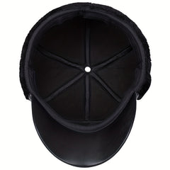 Men's Winter Leather Ear Protection Warm Hat for Elderly
