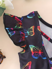 Toddler Kids Butterfly Graphic Backless Jumpsuit