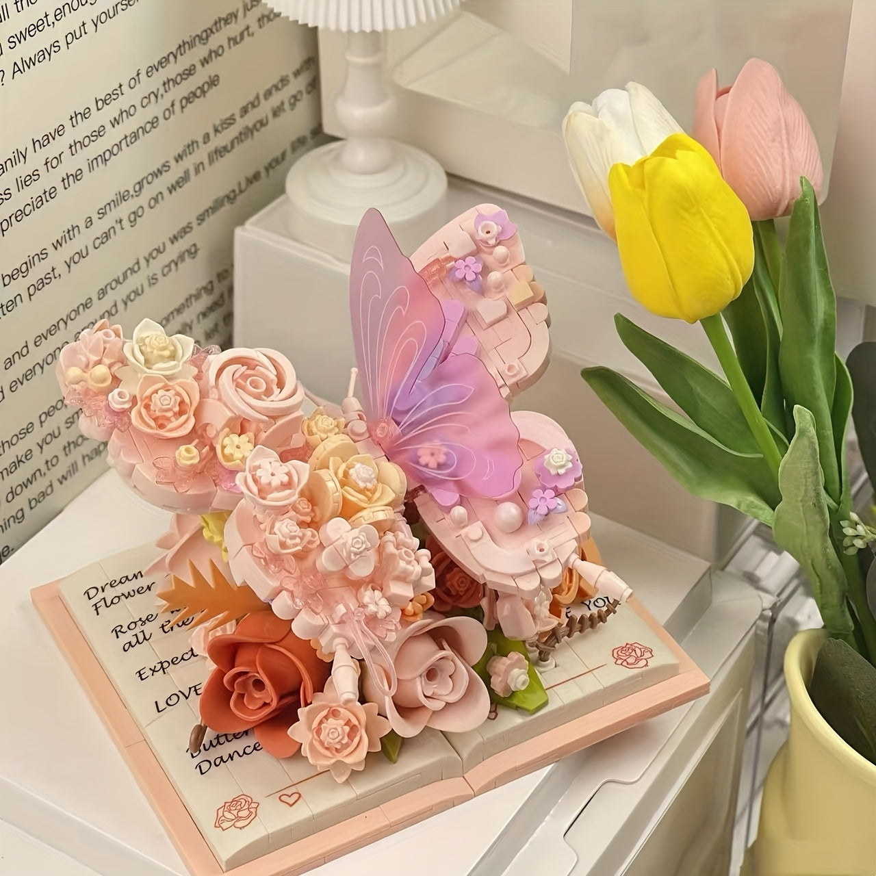 1000 Particle Dream Butterfly Flower Dance Building Blocks Relax Toy for Adults