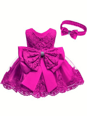Bowknot Sleeveless Lace Princess Dress for Babies Toddlers