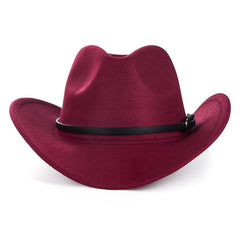 Western Cowboy Felt Hat Men's Rolled Brim Jazz Hat