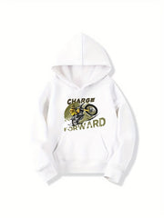 Motorcycle Rider Boys Hooded Sweatshirt