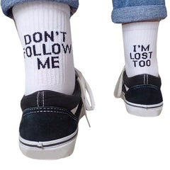 Women's Letter Print Casual Mid Tube Socks