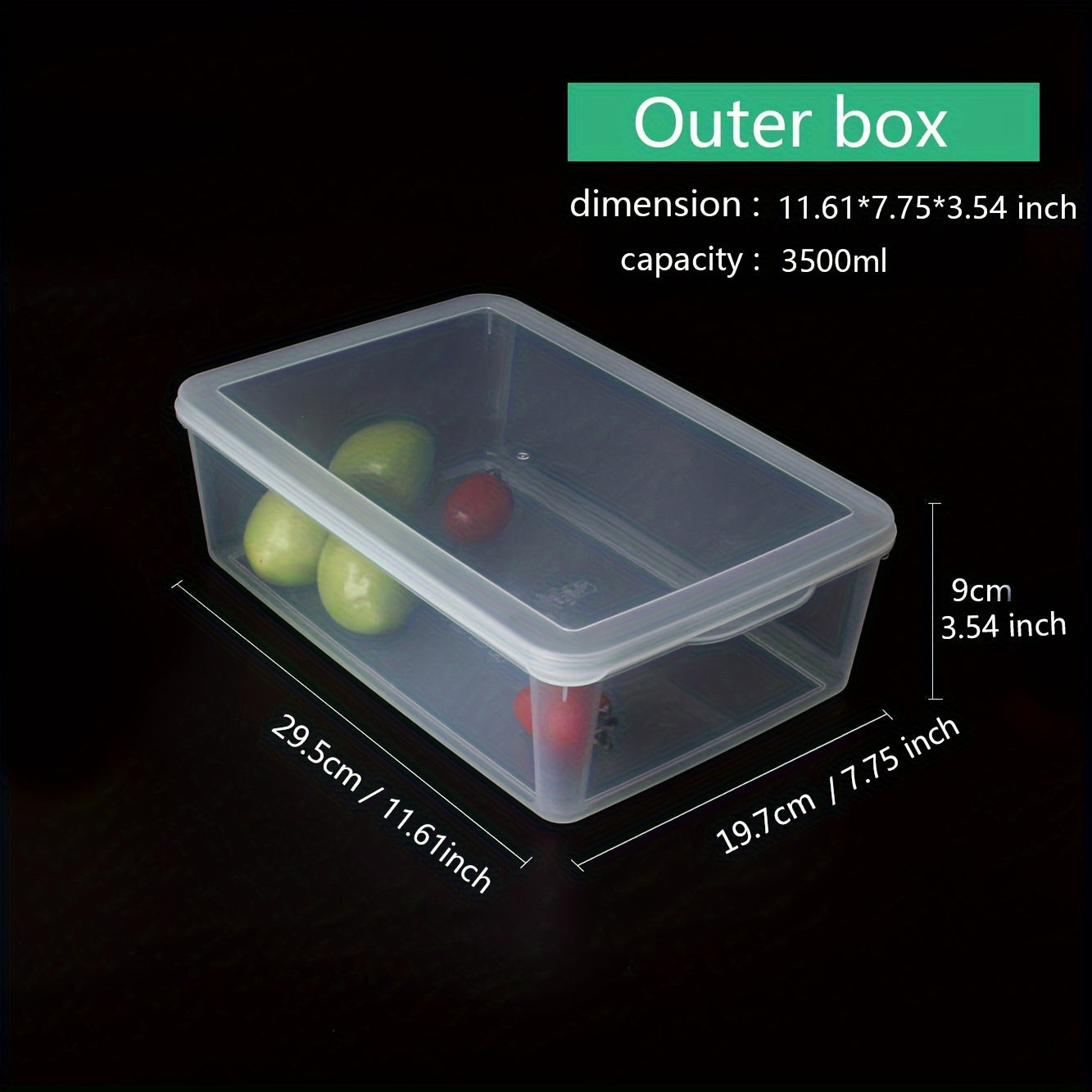2pcs Refrigerator Organizer Bins Food Storage Stackable Keeper Kitchen