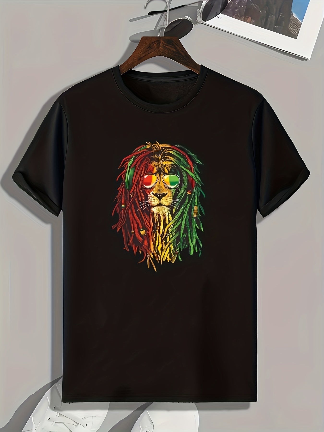 Hip Hop Lion Print Men's Graphic T shirt Casual Comfy Tees For Summer