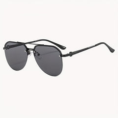 Men's Classic Double Beam Sunglasses Half Rim Sports Glasses