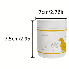 50pcs Dog Teeth Cleaning Finger Cover Wipes Oral Cleaning Deodorant