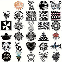 52pcs Geometric Pattern Graffiti Stickers for Book Luggage Notebook Waterproof