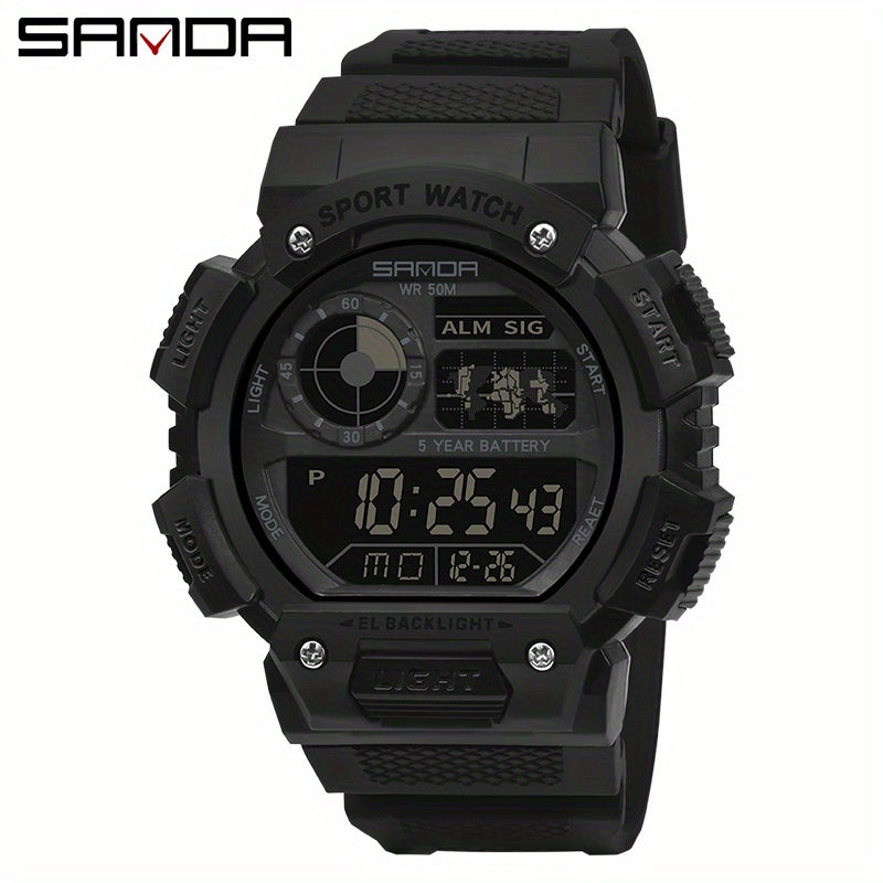 SANDA Men's Digital Sports Watch with Luminous Display