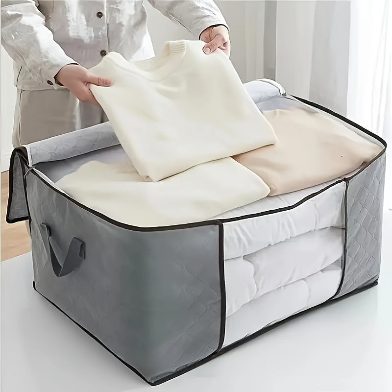 Large Capacity Folding Clothes Storage Bag with Window & Handles