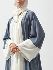 Modest Abaya Dress Women's Plus Colorblock Long Sleeve