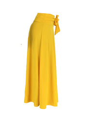 Solid Tie Waist Casual Ruched A Line Maxi Skirt Women's Clothing