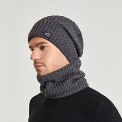 Wool Winter Knit Hat Earmuffs Set for Men and Women