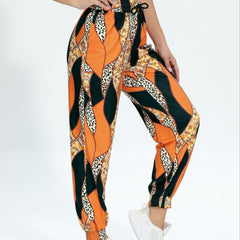 Graphic Print Sports Sweatpants Jogging Pants Drawstring Elastic Waist