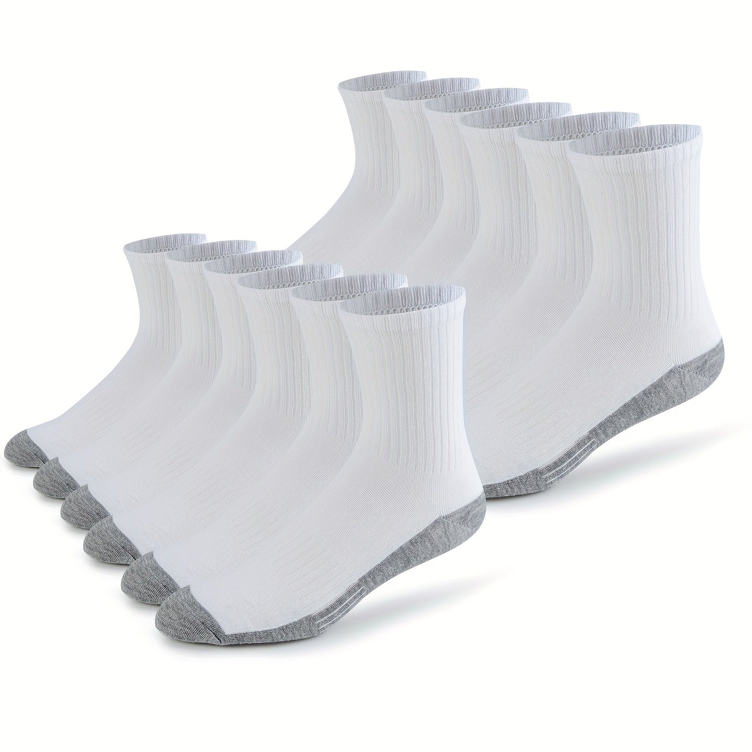 ACEFINE 12-Pair Men's Crew Socks Breathable Athletic Casual Block Socks