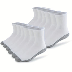 ACEFINE 12-Pair Men's Crew Socks Breathable Athletic Casual Block Socks