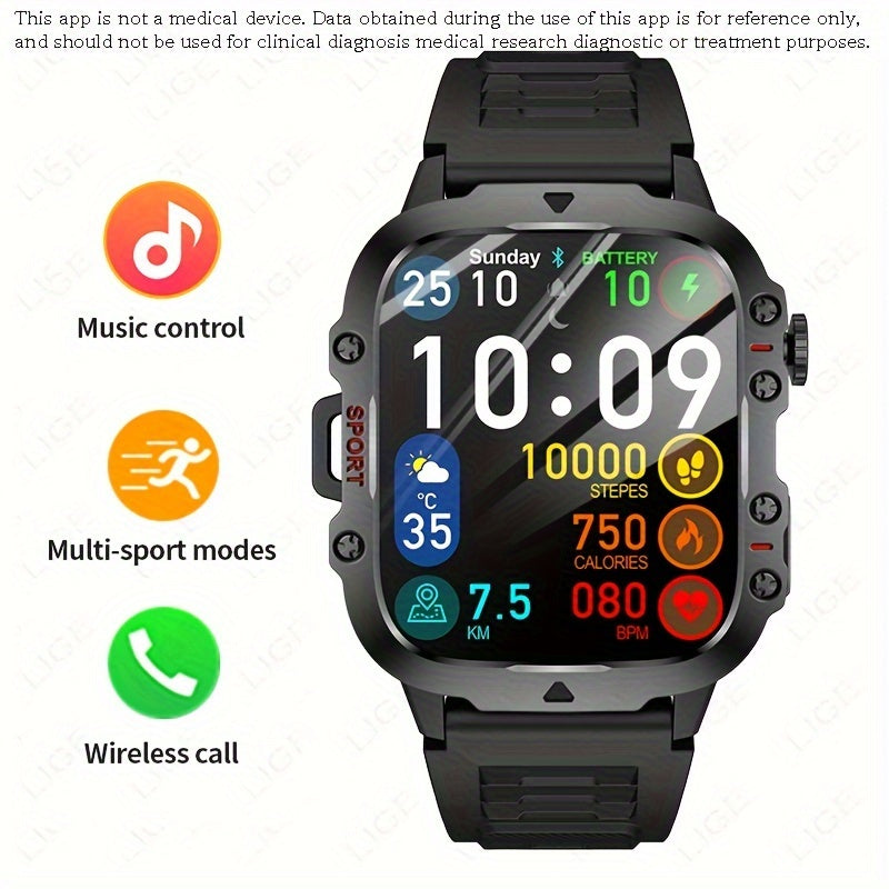 4.98 cm Smart Watch Full Touch Screen Fitness Tracker Waterproof Alarm Clock