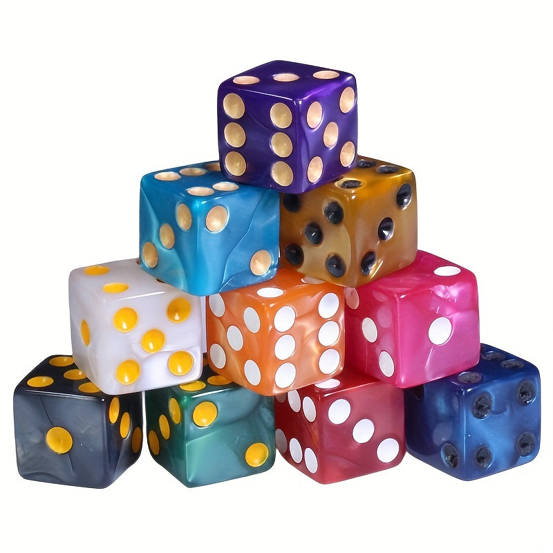 Set of 6 Pearl Pattern Dice for Board Games and RPGs