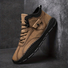 Men's Casual Stitch Solid Low Top Lace up Boots