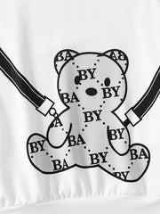 Toddler Boy's Allover Print Outfit 2pcs Set with Bear Crossbody Bag