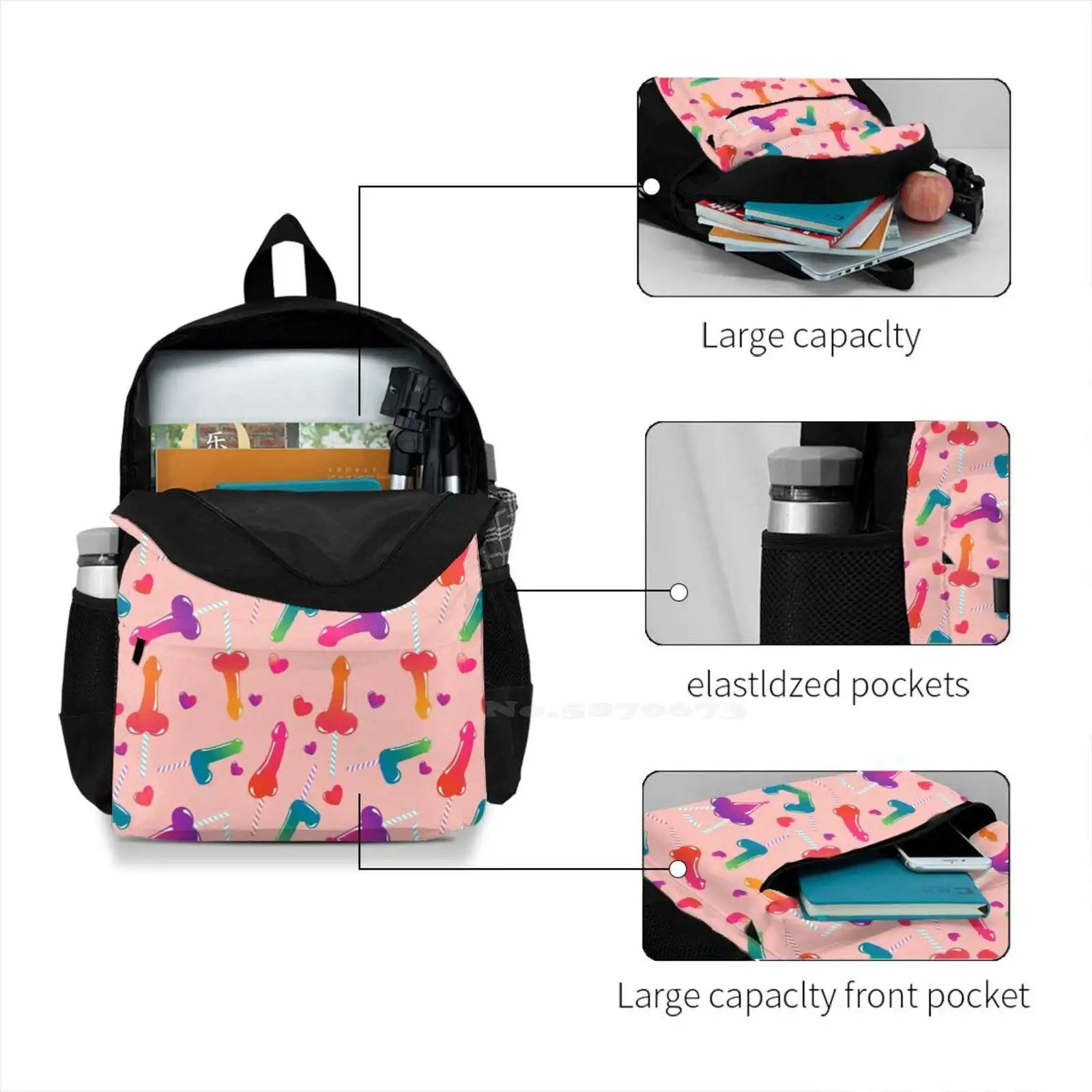 Colourful Lollipop Pattern Travel Laptop School Backpack Bag