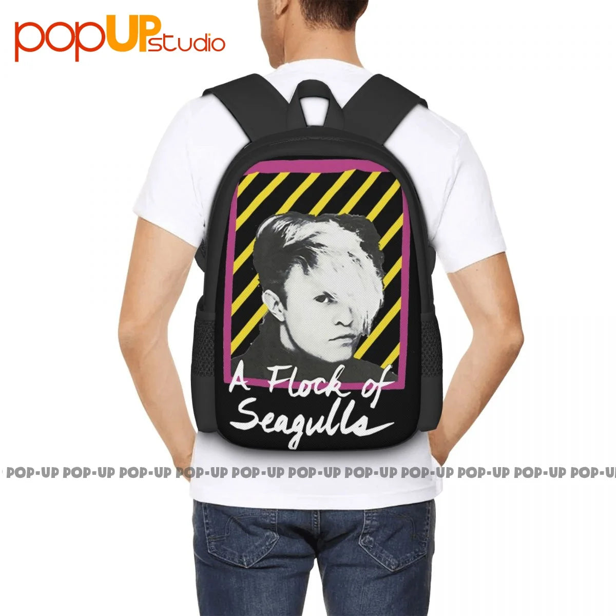 Seagulls Neon Backpack Large Capacity Vintage Shopping Bag