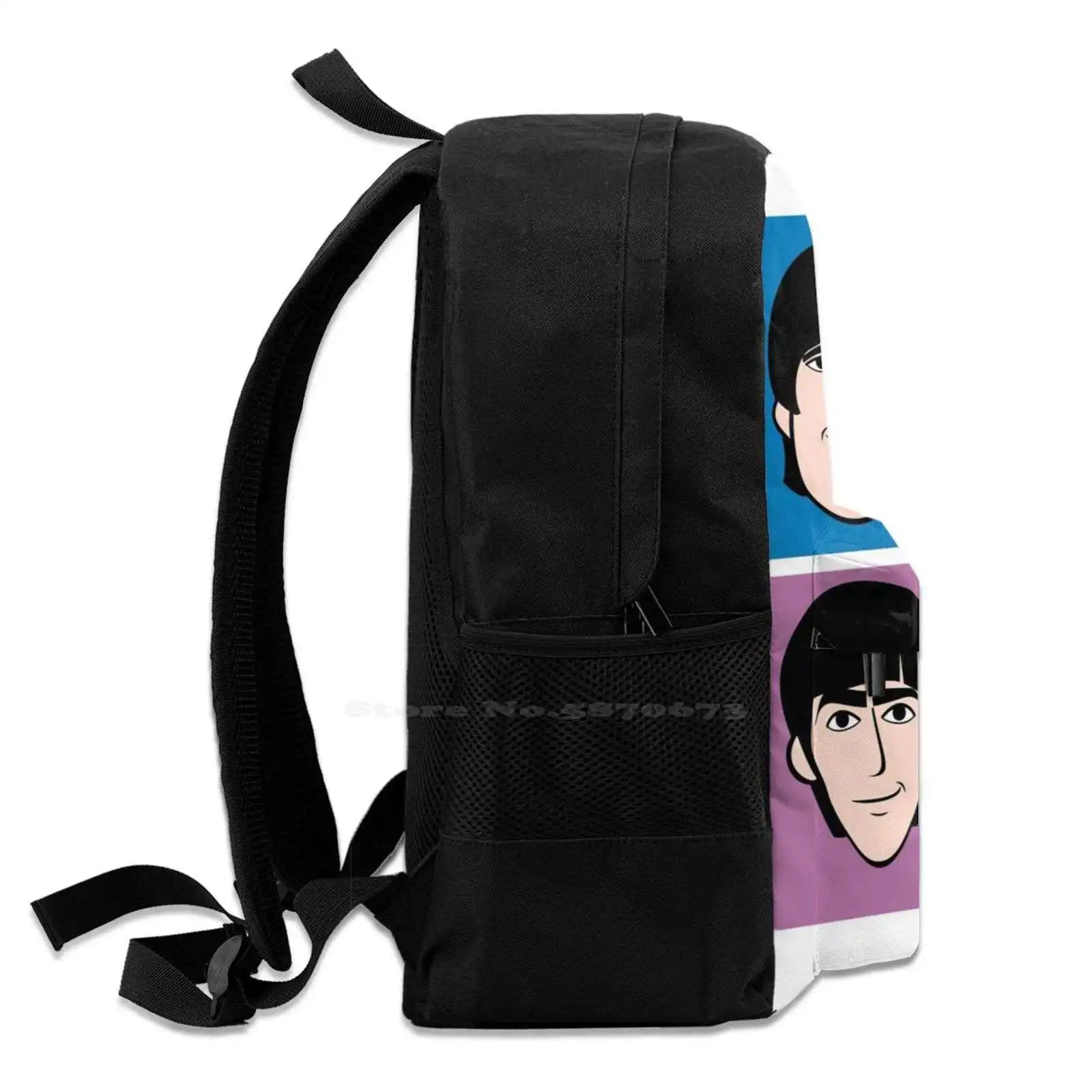 School Bags For Teenage Girls - The Beates Head Print Laptop Travel Bag