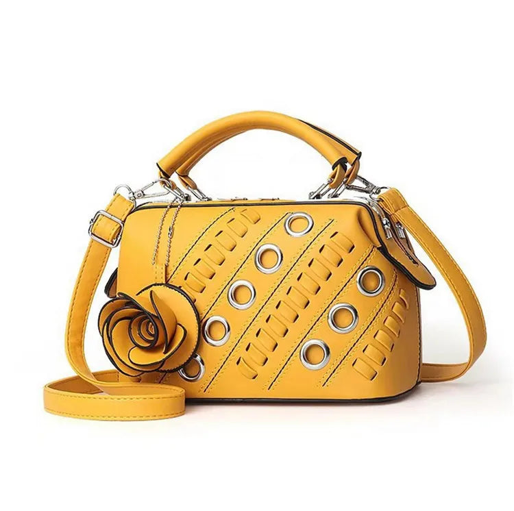 Roses Handbag PU Large Capacity Platinum Bag