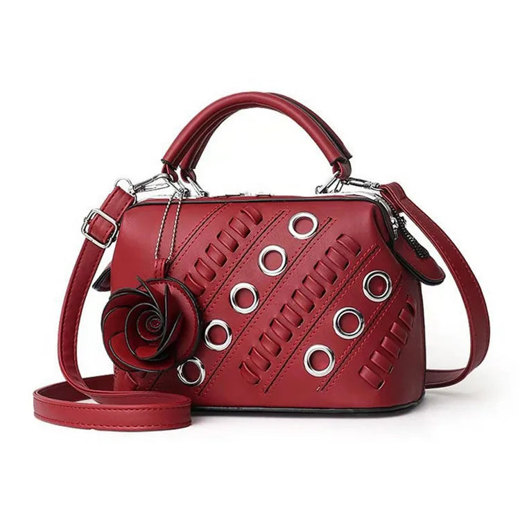Roses Handbag PU Large Capacity Platinum Bag