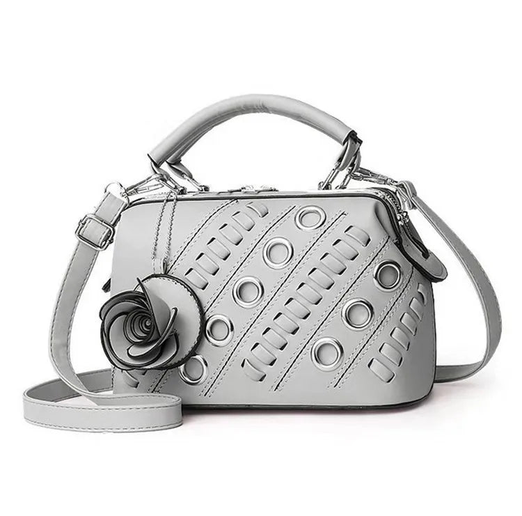 Roses Handbag PU Large Capacity Platinum Bag