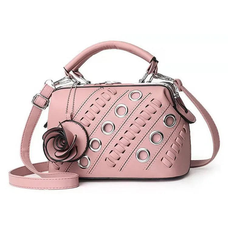 Roses Handbag PU Large Capacity Platinum Bag
