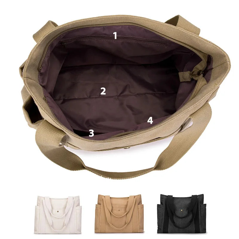 Big Canvas Tote Bag for Women Casual Shoulder Handbag School Teen Ladies
