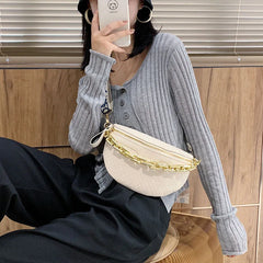 Women Fanny Pack Chains Waist Bag Large Capacity Girl's Shoulder Bag