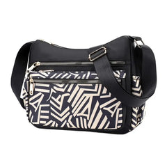 Nylon Canvas Shoulder Bag Traditional Elephant Print Clutch