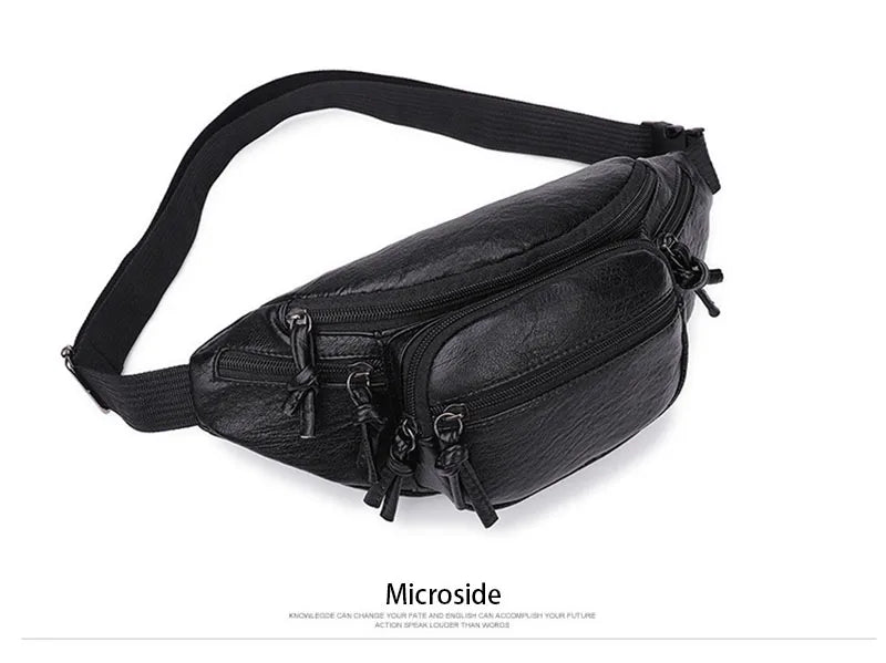 Large Capacity Travel Fanny Pack For Women Designers Leather Female Waist Bag