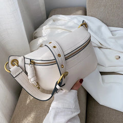 Designer Leather Waist Belt Bag for Women Large Capacity Chest Bag