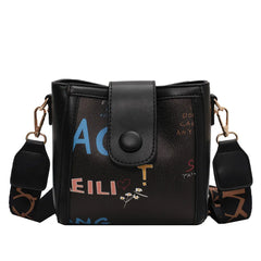 Large Capacity Bucket Crossbody Bag for Women with Candy Print