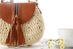 Summer Beach Straw Bags For Women Tassel Female Shoulder Bag Travel
