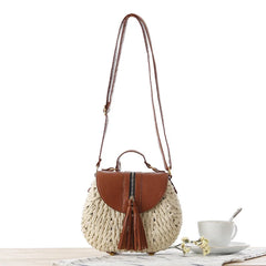 Summer Beach Straw Bags For Women Tassel Female Shoulder Bag Travel